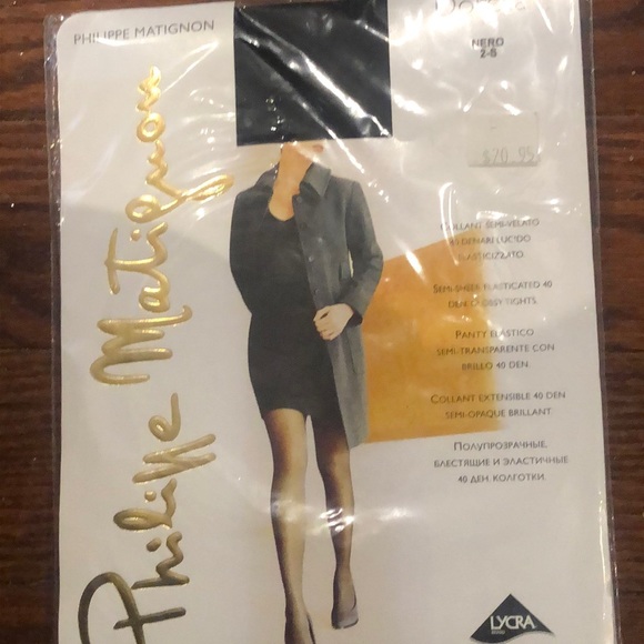 Brand new in sealed package Phillipe Montignon black tights/hosiery size 2s - Picture 1 of 8